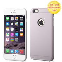For iPhone 6s Plus/6 Plus Gray/White Hybrid Case Cover with Screen Case