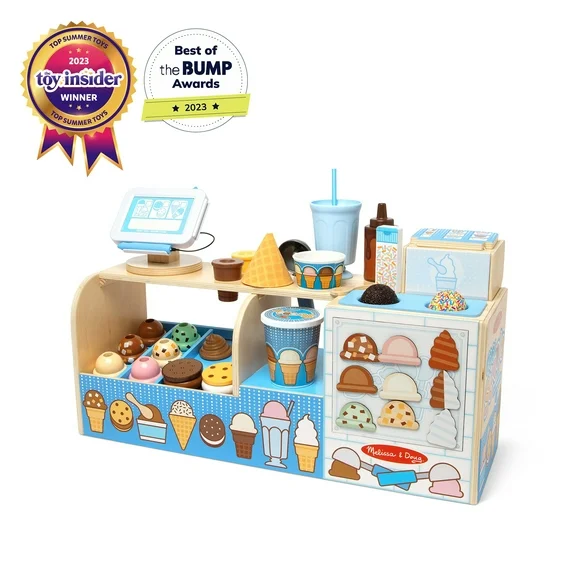 Melissa & Doug Wooden Cool Scoops Ice Creamery Play Food Toy - FSC Certified