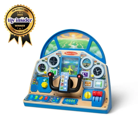Melissa & Doug Jet Pilot Interactive Dashboard Wooden Toy for Boys and Girls Ages 3  - FSC Certified
