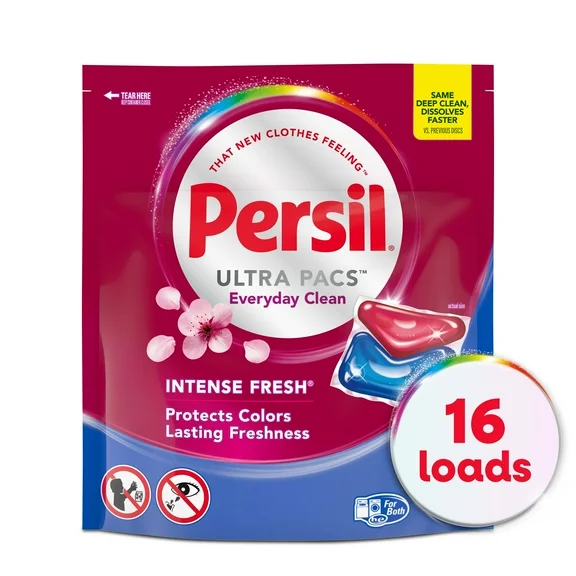 Persil Ultra Pacs Intense Fresh Everyday Clean Laundry Detergent, 16 count