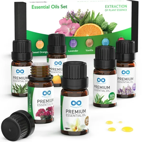Everlasting Comfort Essential Oils Set - 100% All Natural Aromatherapy Kit - 10ML Bottles - Set of 6