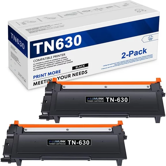 TN630 Toner Cartridge Replacement for Brother TN-630 HL-L2305W HL-L2340DW DCP-L2540DW MFC-L2720DW  Printer (Black, 2 Pack)