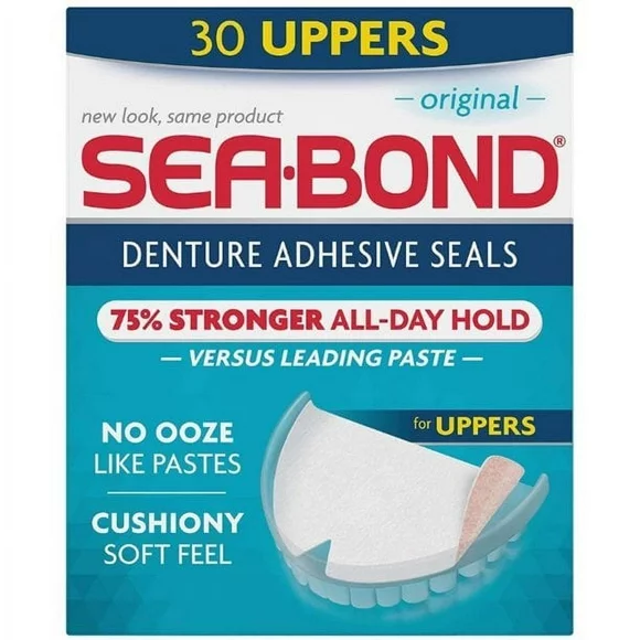 Sea Bond Denture Adhesive Seals All Day Leading Paste Hold Original, 30 ct