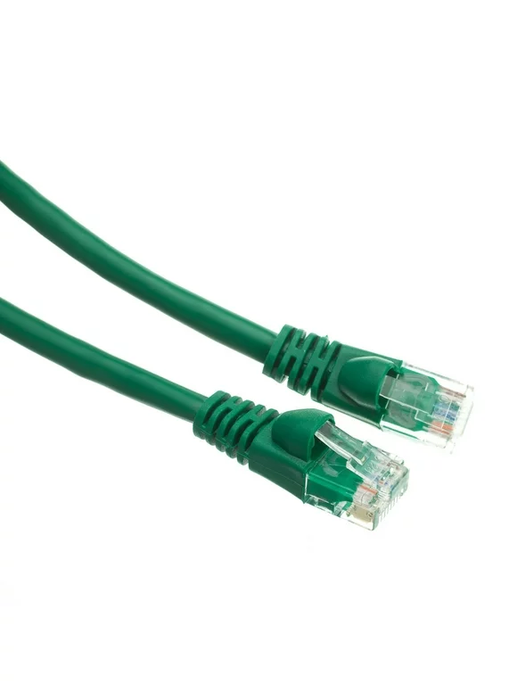 Cat5E Green Ethernet Patch Cable, Snagless - Molded Boot, 6 Foot