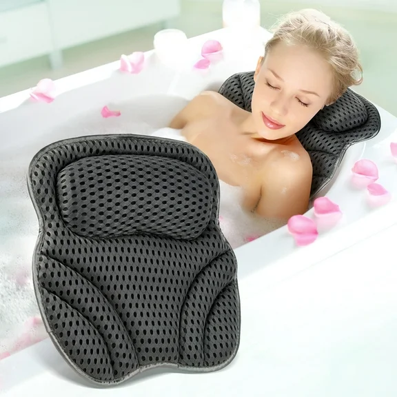 Uarter Bath Pillows 15 x 15" Bathtub Pillows 4D Air Mesh Bath Back Cushion Spa Tub Pillow for Women & Men Bathtub Spa Pillow for Head | Neck | Back Breathable Comfort