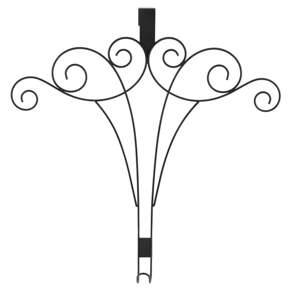 Haute Decor 18-Inch Scrollwork Wreath Hanger- Black Style: Top Scroll Design