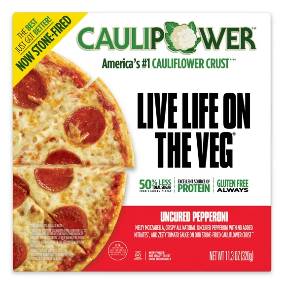 Caulipower Cauliflower Crust Pepperoni Zesty Tomato Sauce Pizza, Frozen, 11.3 oz