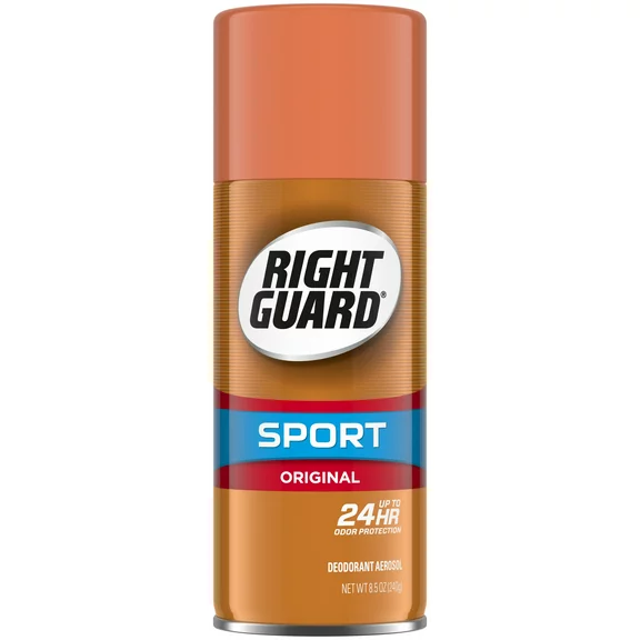 Right Guard Sport Deodorant Spray, Anti-Stain Spray Deodorant For Men, Aluminum Free, 24-Hour Odor Control, Original Scent, 8.5 oz.