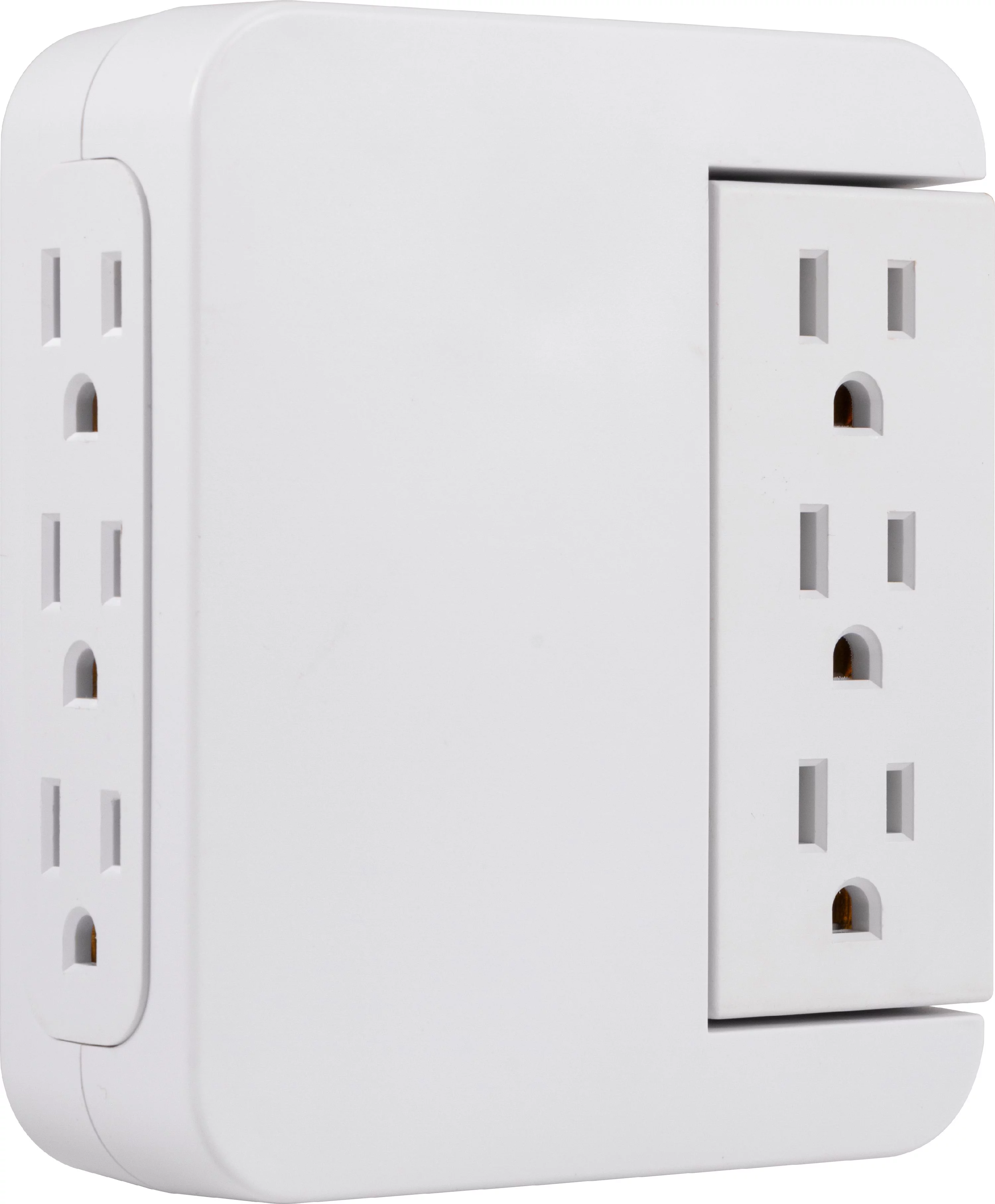 GE Pro 6-Outlet Wall Adapter Swivel Outlets, Surge Protector - 39226