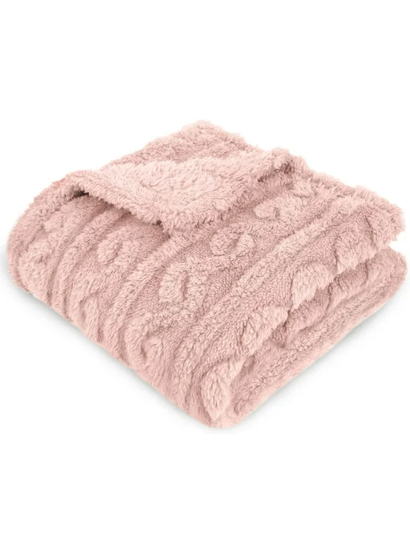Baby Blanket for Girls Toddlers 3D Fleece Fluffy Fuzzy Blanket for Baby, Soft Warm Cozy Fleece Blanket, Infant or Newborn Receiving Blanket (30x40inch, Pink)