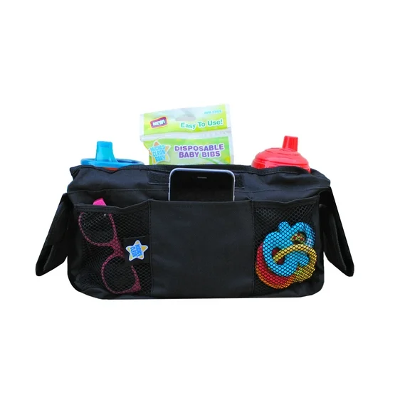 Mighty Clean Baby Stroller Organizer - Fits Most Strollers with Two Deep Insulated Cup Holders