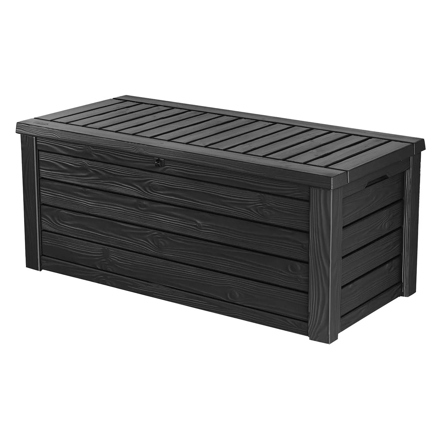 Keter Westwood Outdoor Deck Storage Box for Yard Tools, 150 Gallon, Dark Grey