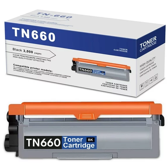 TN660 High Yield Toner Cartridge 1PK Black Replacement for HL-L2300D MFC-L2680W Ink Cartridge