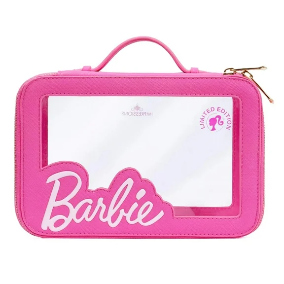 Impressions Vanity Barbie Travel Makeup Case, Waterproof Vinyl Clear Cosmetic Bag Organizer