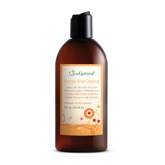 Just Nutritive Vinegar Rinse Cleanser for Gray Hair & Scalp, All Hair Types, Sulfate-Free, 8oz