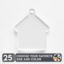 25 Units Acrylic Keychains Home 1/8" Thick – Clear or Solid Color – (Size 2.5") Made in USA