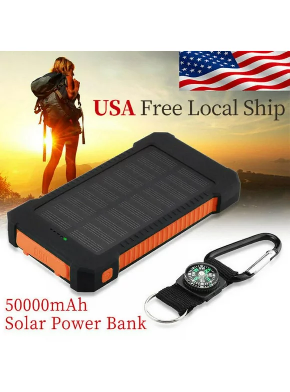 Maynos 50000mAh Solar Power Bank with Dual USB Solar Panel Charger Portable for Emergency Outdoor Camping Travel