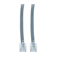 Cable Wholesale 8101-64107 7 ft. 6P & 4C Telephone Cord Data - RJ11 Silver Satin Straight