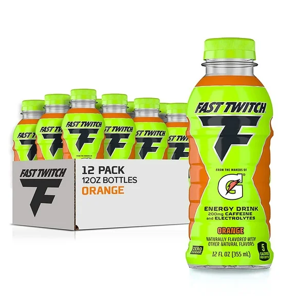 Fast Twitch by Gatorade Energy Drink, Orange, 12 oz, 12 Pack Bottles