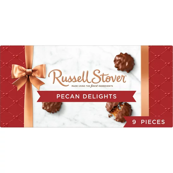 RUSSELL STOVER Pecan Delights Milk Chocolate Gift Box, 8.1 oz. (≈ 9 pieces)