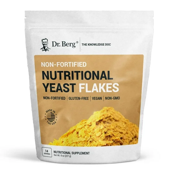 Dr. Berg Nutritional Yeast Flakes Non-Fortified, 14 Servings