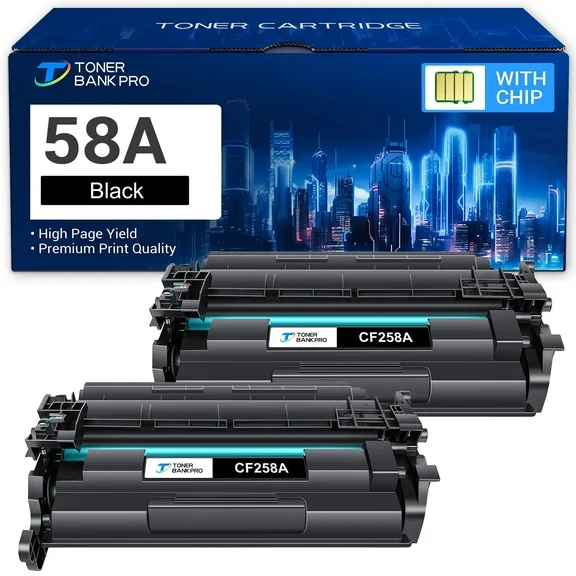 58A CF258A Toner Cartridge Black (With-chip) Compatible for HP 58A 58X CF258A CF258X m404 for HP Laserjet Pro M404n M404dn Laserjet Pro MFP M428fdw M428fdn M404dw M428dw M428 Toner Bank Printer Ink