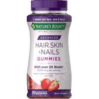 Nature's Bounty Advanced Hair, Skin and Nails Strawberry Gummies, 6000mcg Biotin, 90 Ct.