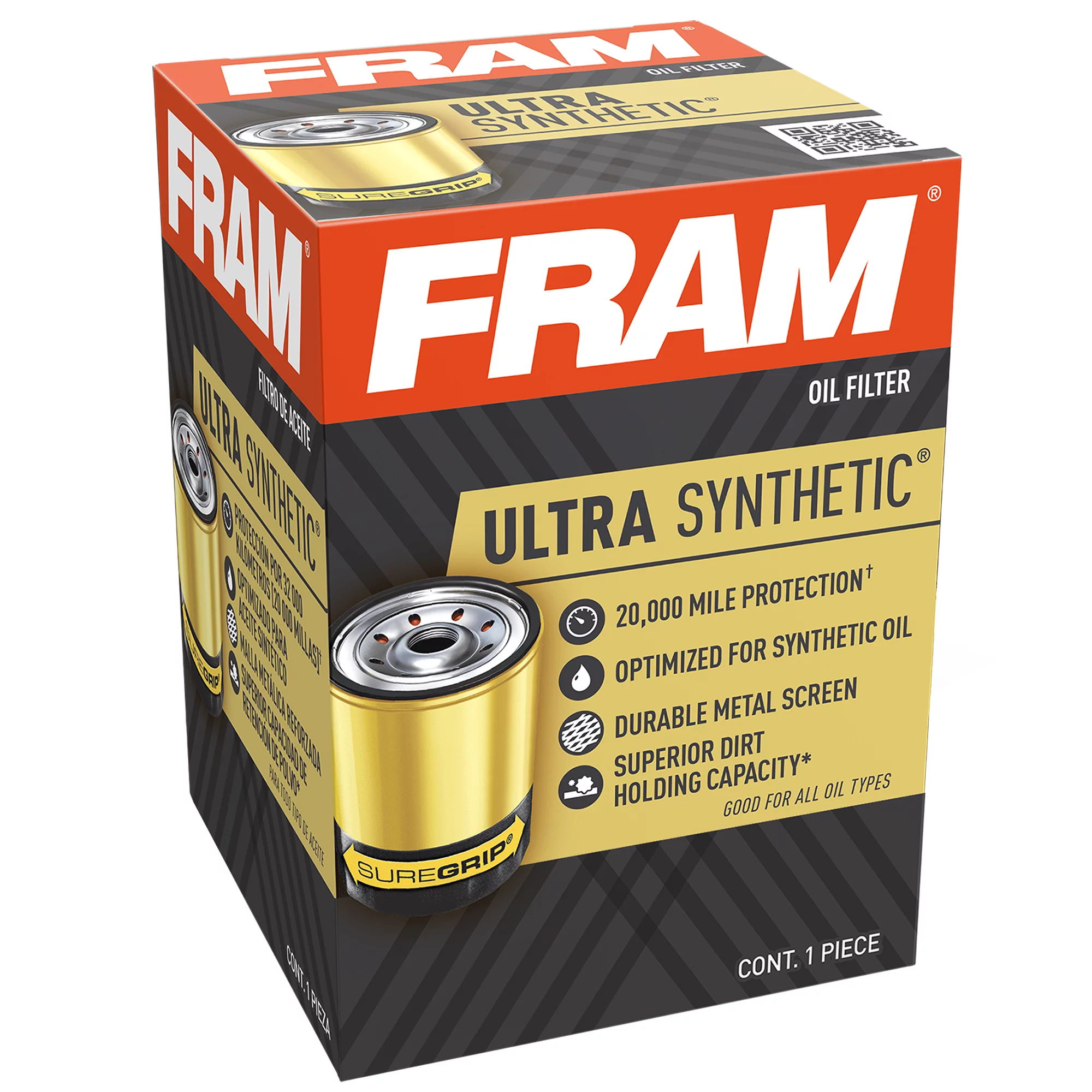 FRAM Ultra Synthetic Filter XG7317, 20K mile Change Interval Oil Filter