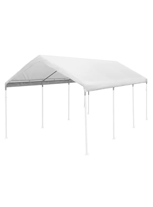 King Canopy 10ft x 20ft, 180gsm White Replacement Drawstring Carport Canopy Cover