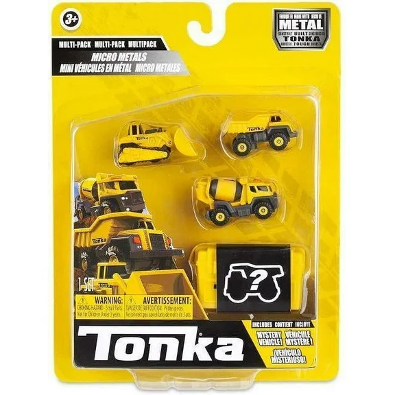 Tonka - Micro Metals Multipack - Dump Truck, Cement Mixer, Bull Dozer , Garbage Truck (Blind)