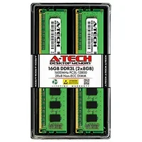 a-tech 16gb kit (2x8gb) ddr3 / ddr3l 1600 mhz pc3-12800 udimm 2rx8 1.35v/1.5v cl11 240 pin dimm non-ecc unbuffered desktop computer memory ram upgrade modules