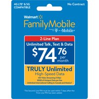 Get Offers Mall Family Mobile $74.76 Truly Unlimited 2-line Plan w 30GB of Mobile Hotspot per line e-PIN Top Up (Email Delivery)
