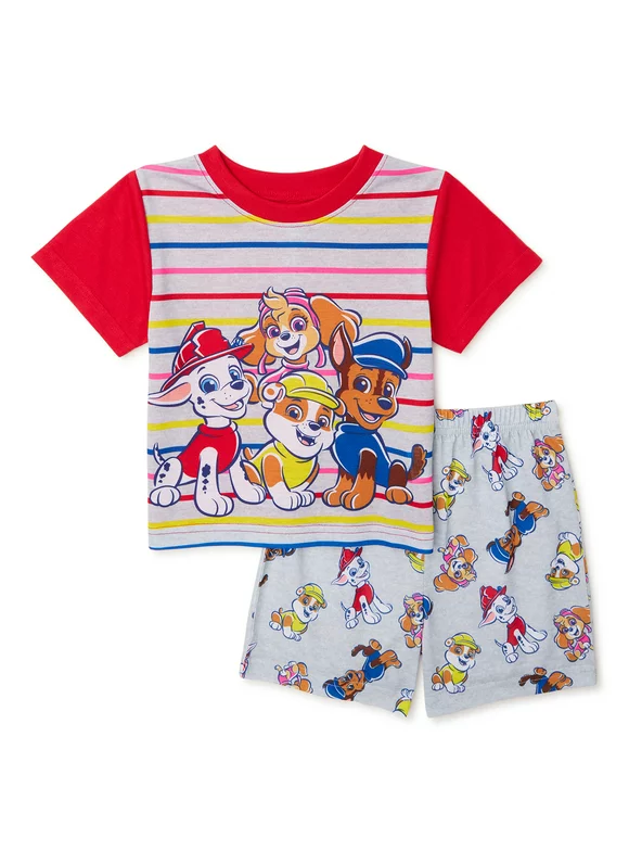 Paw Patrol Toddler Boy T-Shirt and Short Pajama Set, 2-Piece, Sizes 2T-5T