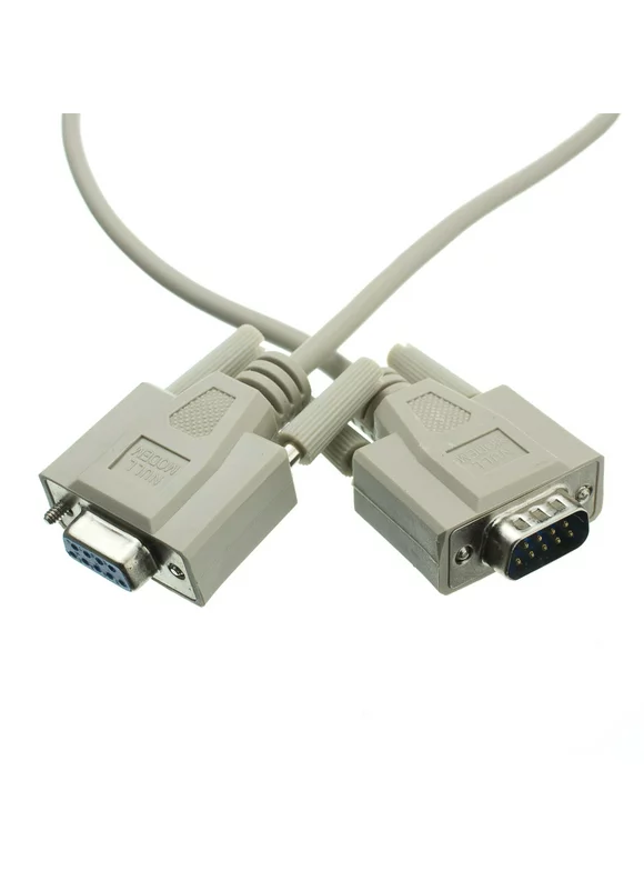 Null Modem Cable, DB9 Male to DB9 Female, UL rated, 8 Conductor, 6 foot