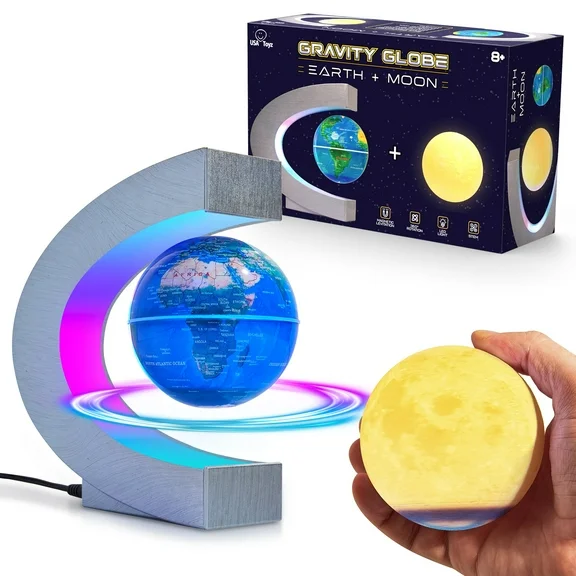 USA Toyz Gravity Levitating Moon and Earth Globe Lamp
