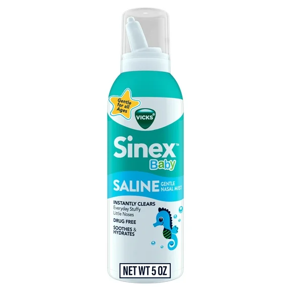 Vicks Sinex, Baby Saline Nasal Spray, Gentle, 5 oz over-the-Counter Children's Sinus Relief Spray