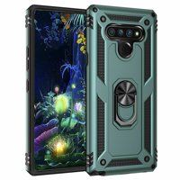 Dteck Case For LG Stylo 6 (2020 Released) 6.8 inch, Shockproof Rubber Armor Case Hybrid Rugged Hard PC Back Phone Ring Kickstand Cover,without Screen Protector ,Green