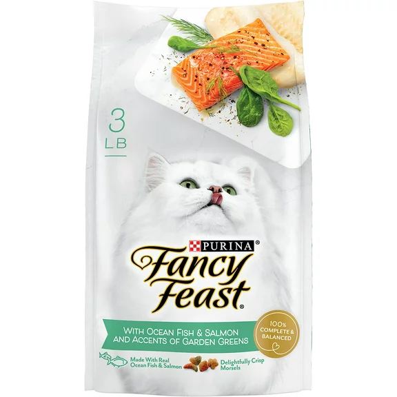 Purina Fancy Feast Dry Cat Food, with Ocean Fish & Salmon - 3 lb. Bag