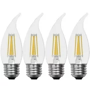 GE Lighting 28479 Bent Tip Decorative Candle LED, 4-Pack, Clear, 4 Bulb