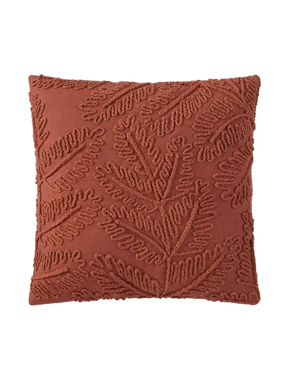 Mainstays Red Canyon Fern Pillow, 18"x18"