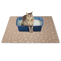 Premium Paw Print Textured Cat Litter Trapping Mat with Waterproof Backing