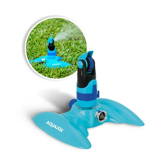 Aqua Joe 4-Pattern Turbo Drive 360º Sprinkler, Customizable Coverage, 3,740 Sq. ft. Max Coverage