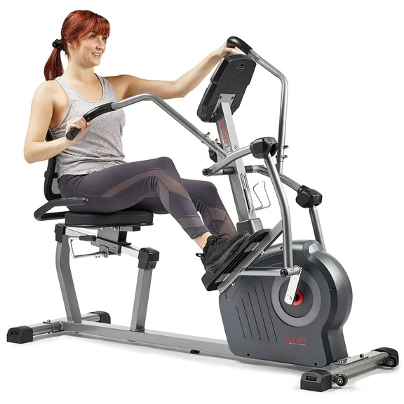 Sunny Health & Fitness Elite Connected Recumbent Cross Trainer Elliptical   Arm Exercisers SF-RBE420049