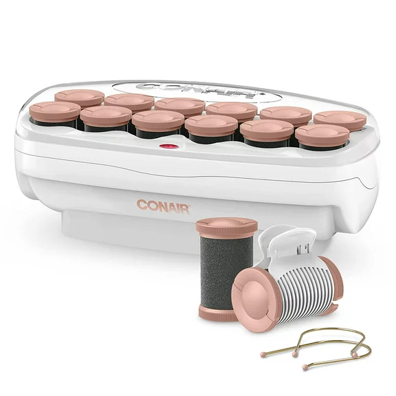 Conair Big Curls and Waves Jumbo Ceramic Hot Rollers with Bonus: Super Clips Included CHV12XN