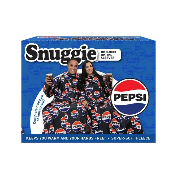 Snuggie The Original Wearable Blanket with Sleeves, Super Soft Throw Fleece, Pepsi Cola Pattern