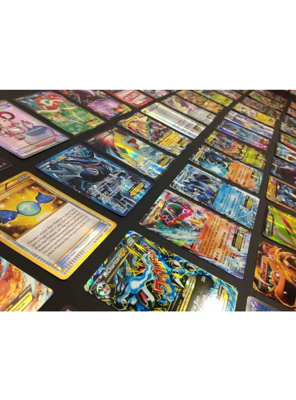 Pokemon TCG : 100 Card LOT Rare, COM/UNC, Holo & Guaranteed EX/GX/VMAX/V, MEGA OR Full Art