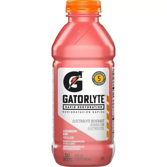 Gatorade Gatorlyte, Strawberry Kiwi Sports Drinks, 20 fl oz Bottle Rapid Rehydration Electrolyte Drink