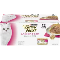 (12 Pack) Fancy Feast Grain Free Pate Wet Cat Food, Chicken Feast, 3 oz. Cans