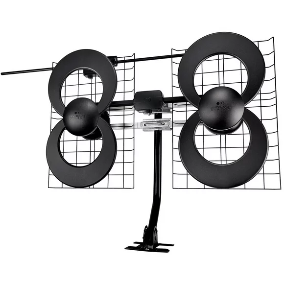 Antennas Direct ClearStream 4V Indoor Outdoor UHF VHF HDTV Antenna 70-Mile Range, includes 20-in Mast with Pivoting Base, and Adjustable Mounting Hardware, C4-V-CJM