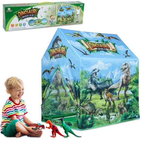 Super Joy Dinosaur Playhouse Tent for Boys Girls Kids Dinosaur Tent Birthday Christmas Gift Indoor Outdoor Toy